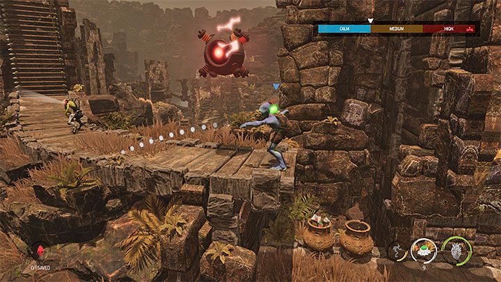 There are new Sligs in the newly explored area, and we can deal with all the enemies we encounter with the help of possession - Oddworld Soulstorm: Escape Mollucks Blimp, the Blimp - walkthrough - 3: The Blimp - Oddworld Soulstorm Guide
