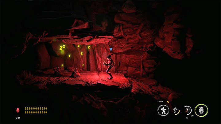 During the exploration of this mine and some of the subsequent missions, be wary of the sleeping creatures (as in the picture), which react to movement like Sligs - Oddworld Soulstorm: Collecting antidote ingredients, the Funicular - walkthrough - 4: The Funicular - Oddworld Soulstorm Guide