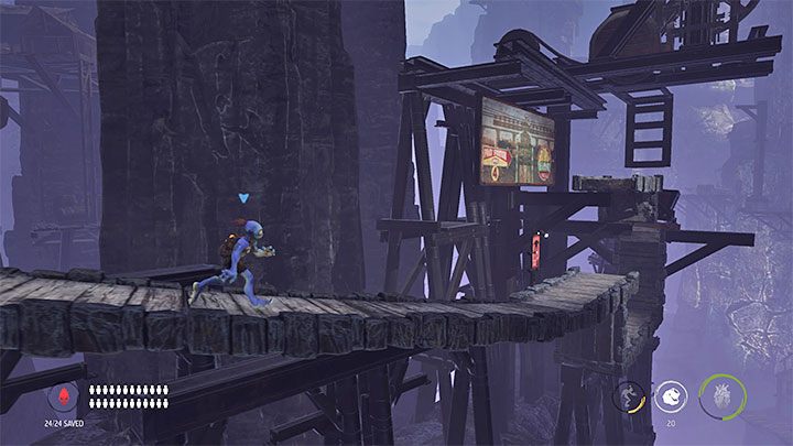 Once you're back on the main path, head to the right - Oddworld Soulstorm: Journey to Phat Station, the Funicular - walkthrough - 4: The Funicular - Oddworld Soulstorm Guide