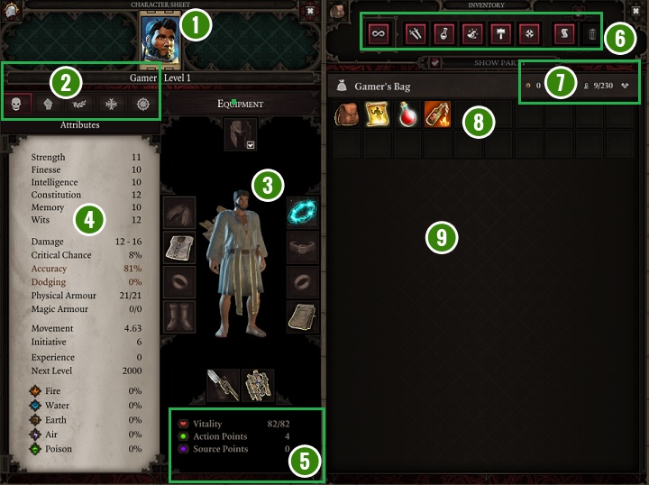 1 - Game Interface | Basics - Basics - Divinity: Original Sin II Game Guide