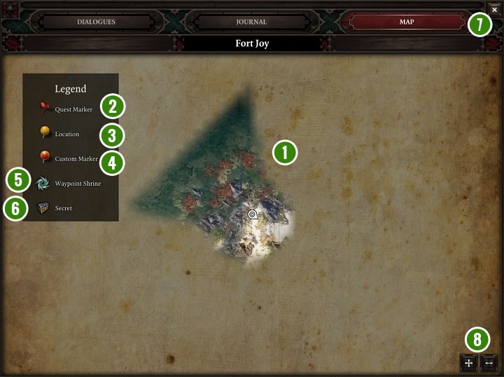 The elements of this bookmark have been marked on the screenshot above - Game Interface | Basics - Basics - Divinity: Original Sin II Game Guide