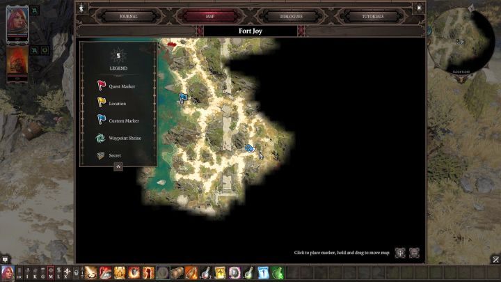 Location of a shovel and a bedroll on the map. - Where to find a shovel and a bedroll? | FAQ - FAQ - Divinity: Original Sin II Game Guide
