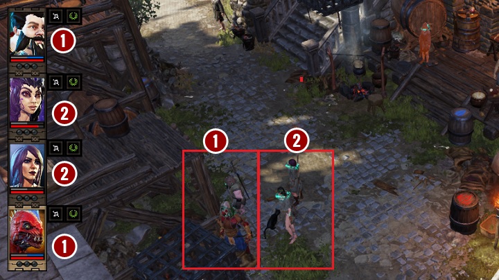 Assuming that there are four heroes in the party, you can place them in any formation, depending on who you want to place at the front - Combat | Basics - Basics - Divinity: Original Sin II Game Guide