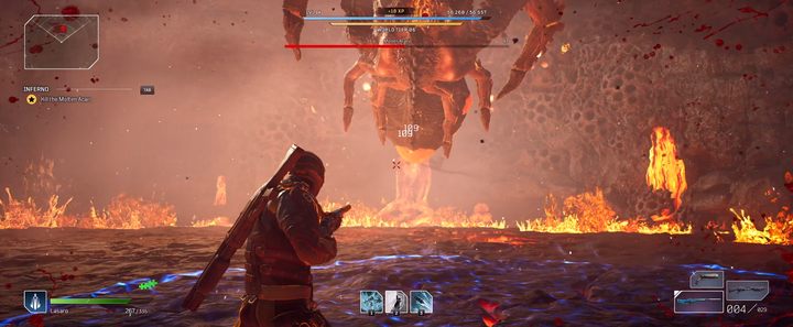 Blue markers show where the boss will land - Outriders: Molten Acari - boss, how to defeat? - Bosses - Outriders Guide