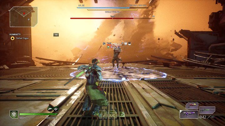 Another of Yagak's unique abilities is Ground Blast - Outriders: Yagak, 2nd boss fight - how to defeat the final boss? - Bosses - Outriders Guide
