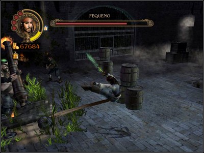 The entirety of this mission is the fight with Pequeno - Sizing Up the Trouble - Missions - Pirates of the Caribbean: Legend of Jack Sparrow - Game Guide and Walkthrough
