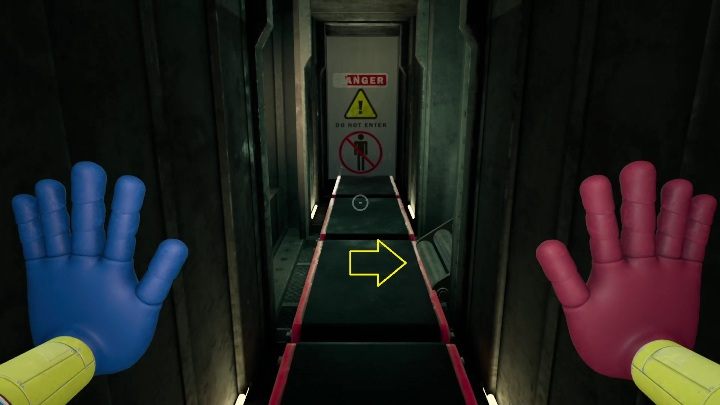 At the end of the conveyor belt you will see a locked door - Poppy Playtime: Conveyor - walkthrough - Chapter 1 - Poppy Playtime Guide, Walkthrough
