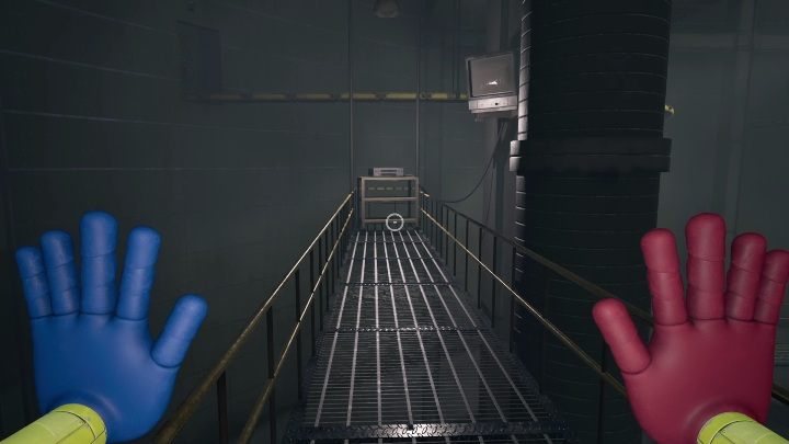 The VCR is right next to the room's exit, to the right of the tape - Poppy Playtime: Huggy Wuggy - walkthrough - Chapter 1 - Poppy Playtime Guide, Walkthrough