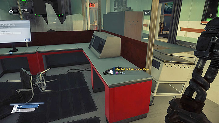 The plan can be found in Trauma Center which is located on level 2 of Talos I Lobby - Plans - Secrets and important items - Prey Game Guide
