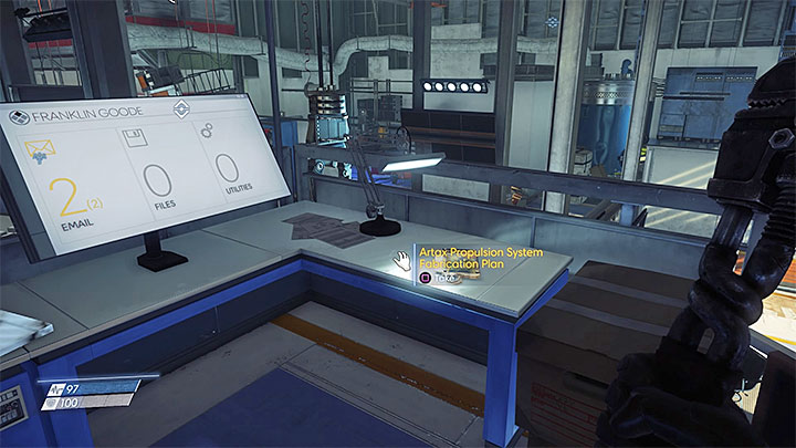 This plan can be found in the north-west corner of Machine Shop which is located in Hardware Labs - Plans - Secrets and important items - Prey Game Guide
