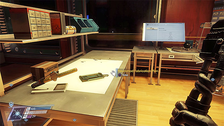 The plan can be found in Morgan Yus apartment located on the highest floor of the Executive Apartments (you can get there through a grav shaft) - Plans - Secrets and important items - Prey Game Guide