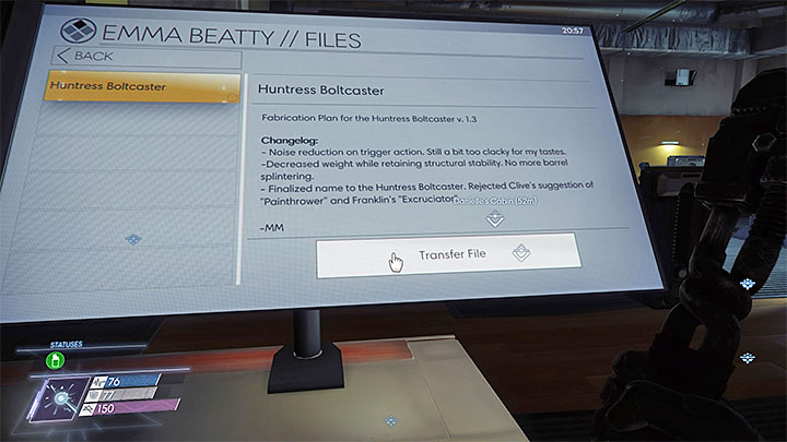 This plan can be downloaded from Emmy Beattys computer located in the Fitness Center, in the northern part of Level 2 - Plans - Secrets and important items - Prey Game Guide