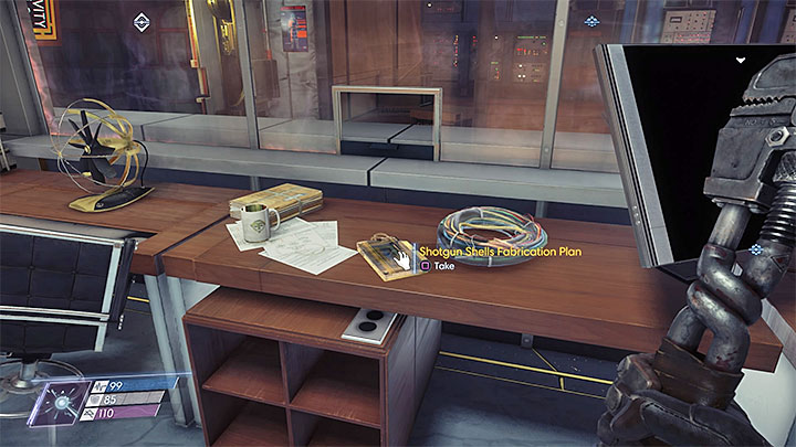 The fabrication plan is in the Security Station, presented in the picture, located next to the entrance to the Central Repository - Plans - Secrets and important items - Prey Game Guide