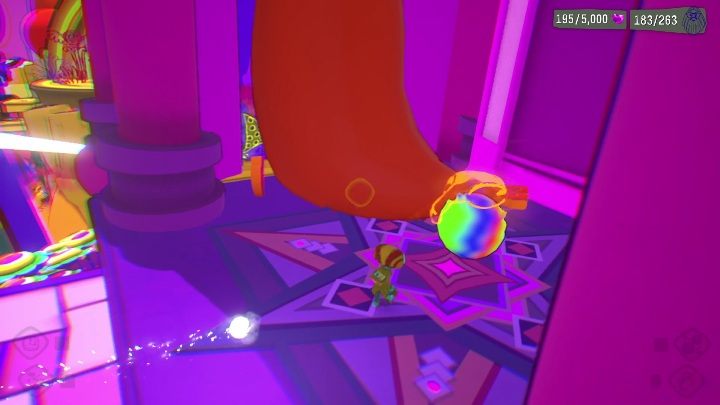 To get to the end, you still have to pick up a rainbow ball and put it on the tongue - Psychonauts 2: PSI Kings Sensorium - walkthrough - Walkthrough - Psychonauts 2 Guide