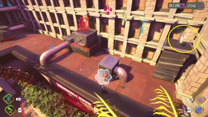 You'll find the yellow tag on the chimney, on the roof of the hospital - Psychonauts 2: Emotional Baggage, The Motherlobe - where to find? - The Motherlobe - Psychonauts 2 game guide