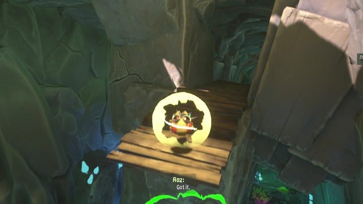 To find this card you need to reach the end of the cave and then look up - Psychonauts 2: PSI Challenge Card, The Quarry - where to find? - The Quarry - Psychonauts 2 Guide