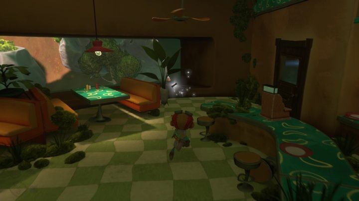 You'll find this card in the bar, right behind the cash register and the last table - Psychonauts 2: PSI Challenge Card, Questionable Area - where to find? - Questionable Area - Psychonauts 2 Guide