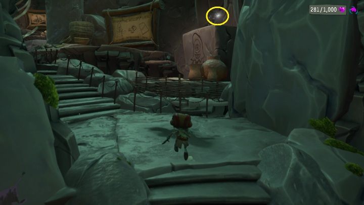 Location: Sassclops cave - Psychonauts 2: PSI Challenge Card, Questionable Area - where to find? - Questionable Area - Psychonauts 2 Guide