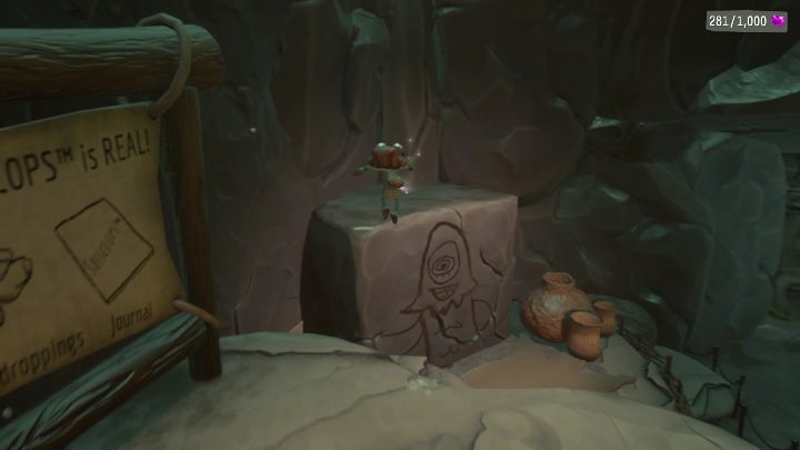 The card is in the cave, right next to the rock with the painting - Psychonauts 2: PSI Challenge Card, Questionable Area - where to find? - Questionable Area - Psychonauts 2 Guide