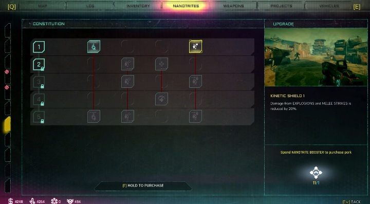Feltrite Absorption 1 - health regeneration while collecting Feltrite is increased by 20% - What is feltrite for in Rage 2? - FAQ - Rage 2 Guide