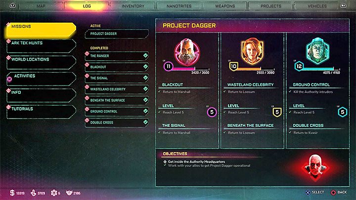 You cant start Project Dagger until you complete all other story missions - Project Dagger | Rage 2 Walkthrough - Main story - Rage 2 Guide