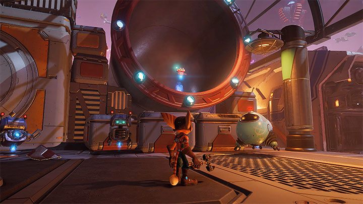 The location of the spybot is shown in the above screenshot - Ratchet & Clank Rift Apart: Nefarious City - collectibles, list of all, map - Secrets and Collectibles - Ratchet & Clank Rift Apart Guide