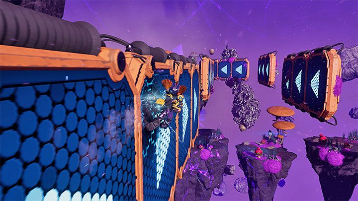 There is an obstacle course in which you have to run on side platforms with vertical walls - Ratchet & Clank Rift Apart: Savali - collectibles, list of all, map - Secrets and Collectibles - Ratchet & Clank Rift Apart Guide