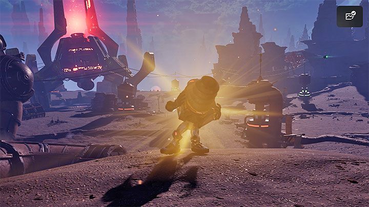The portal teleports you to a high shelf with a gold bolt located in the western part of the map - Ratchet & Clank Rift Apart: Savali - collectibles, list of all, map - Secrets and Collectibles - Ratchet & Clank Rift Apart Guide