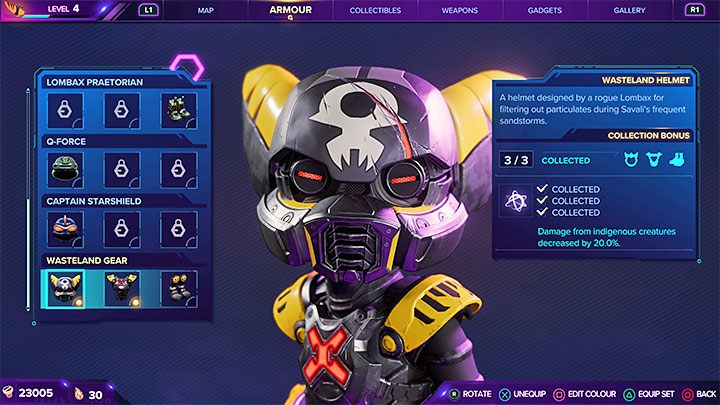 The helmet is the reward for delivering all 12 Lorbs to the monk in the village - Ratchet & Clank Rift Apart: Savali - collectibles, list of all, map - Secrets and Collectibles - Ratchet & Clank Rift Apart Guide