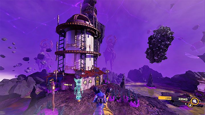 Once you are transported to the new dimension, find the nest of speetles, then hit it, mount a speetle and use it to travel around the area - Ratchet & Clank Rift Apart: Torren IV - collectibles, list of all, map - Secrets and Collectibles - Ratchet & Clank Rift Apart Guide