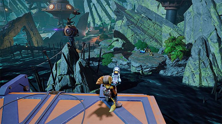The spybot resides in the northeast corner of the map - Ratchet & Clank Rift Apart: Ardolis - collectibles, list of all, map - Secrets and Collectibles - Ratchet & Clank Rift Apart Guide