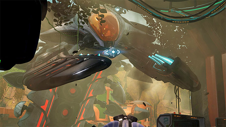 Seekerpede, a large mechanical myriapod, is a boss on the planet Sargasso - Ratchet & Clank Rift Apart: Defeat Seekerpede and leave the planet - walkthrough - Sargasso - Ratchet & Clank Rift Apart Guide