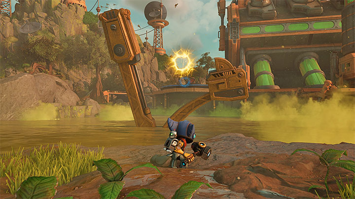 You defeat Seekerpede right next to the Gelatonium Factory - you can return there via the nearby rift - Ratchet & Clank Rift Apart: Defeat Seekerpede and leave the planet - walkthrough - Sargasso - Ratchet & Clank Rift Apart Guide