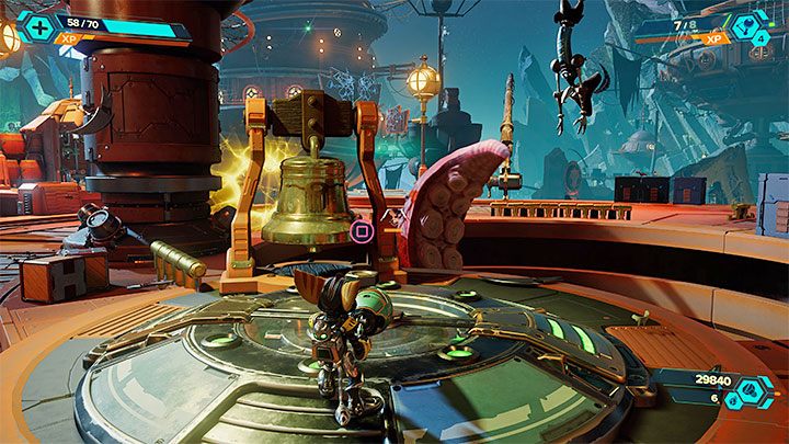 After defeating all the enemies, reach the crank in the middle of the arena - Ratchet & Clank Rift Apart: Rescue Pierre Le Fer - walkthrough - Ardolis - Ratchet & Clank Rift Apart Guide