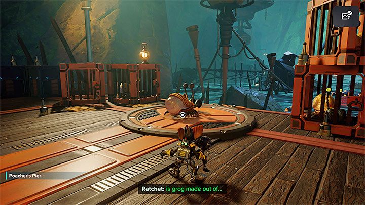Keep jumping to the next islands and avoid contact with the water - there are carnivorous fish swimming around - Ratchet & Clank Rift Apart: Pirate Trials - walkthrough - Ardolis - Ratchet & Clank Rift Apart Guide