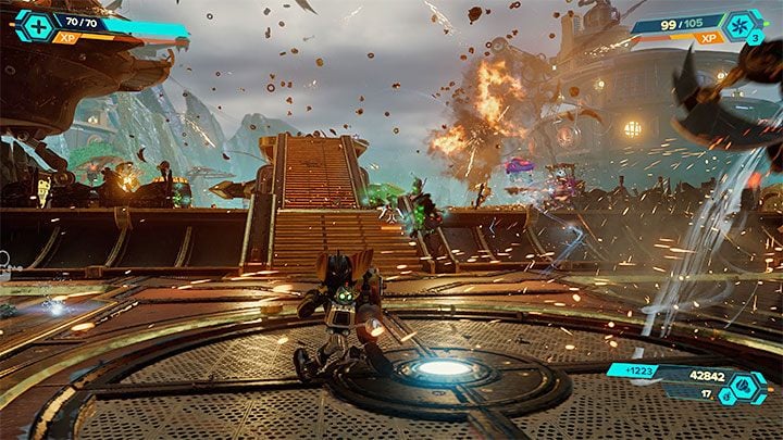 The encounter with Captain Quantum, which will occur shortly after passing three pirate trials, is interrupted by new pirates - Ratchet & Clank Rift Apart: Protect Captain Quantum - walkthrough - Ardolis - Ratchet & Clank Rift Apart Guide