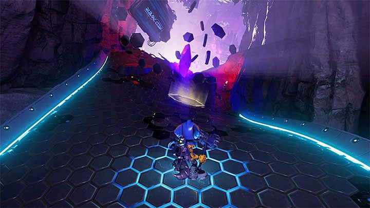 Hit the blizon to reach the dimension after the cataclysm - Ratchet & Clank Rift Apart: Meet the engineer, search for the bots - walkthrough - Blizar Prime - Ratchet & Clank Rift Apart Guide