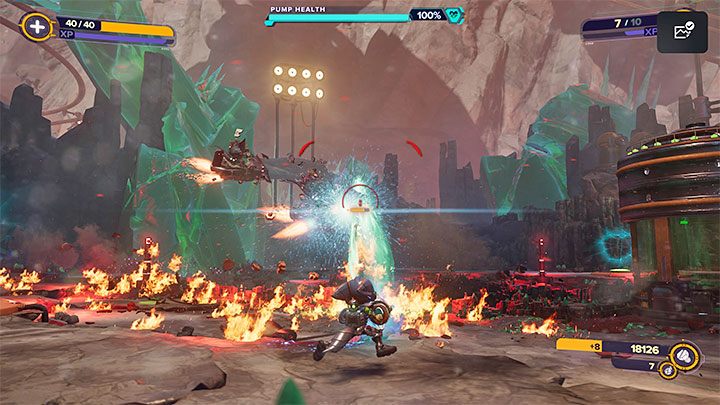 Flying enemies can be slightly more problematic - Ratchet & Clank Rift Apart: Finding Tulio - Blizar Prime - Ratchet & Clank Rift Apart Guide