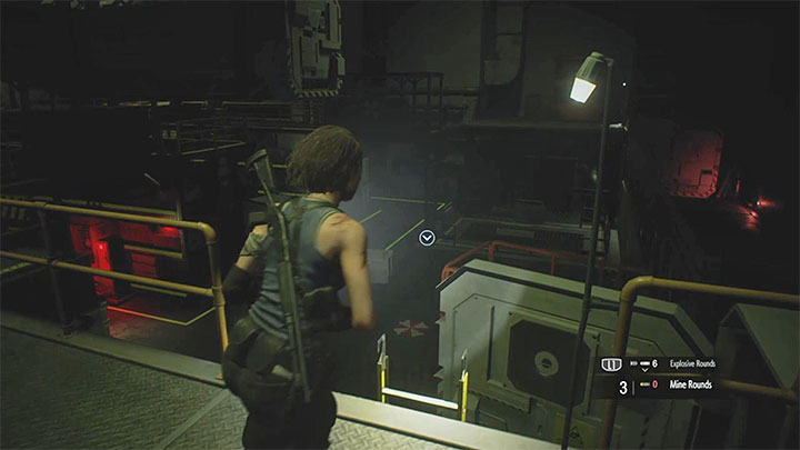 Поверните налево и используйте лестницу - Складская головоломка - Решения головоломок - Руководство Resident Evil 3