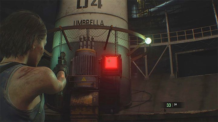 Find the tank quickly and shoot 1 or 2 red buttons - Resident Evil 3: Nemesis - NEST 2 boss fight - Nemesis boss fights - Resident Evil 3 Guide