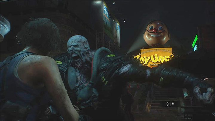 Nemesis ist ein sehr vielseitiger Gegner und brilliert sowohl im Nah- als auch im Fernkampf – Resident Evil 3: Nemesis – der Hauptboss, Feind – Grundlagen – Resident Evil 3 Guide
