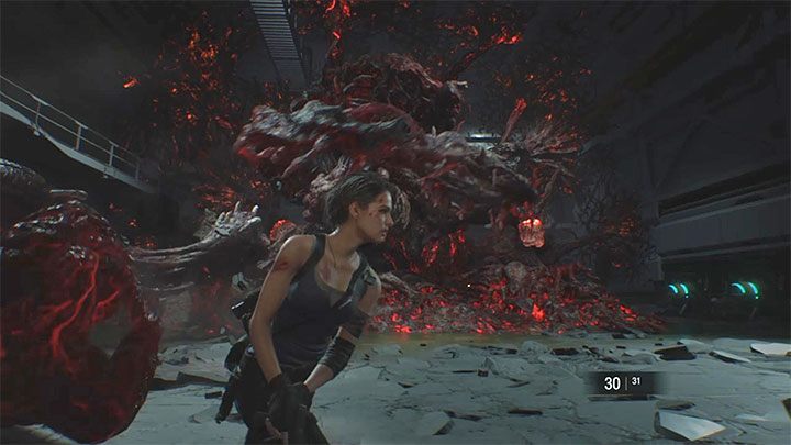 Nemesis wird in diesem Teil nicht untätig bleiben – Sie müssen seinen Tentakelangriffen ausweichen – Resident Evil 3: Komplettlösung für das letzte Duell mit Nemesis – Komplettlösung für die Geschichte – Resident Evil 3-Anleitung