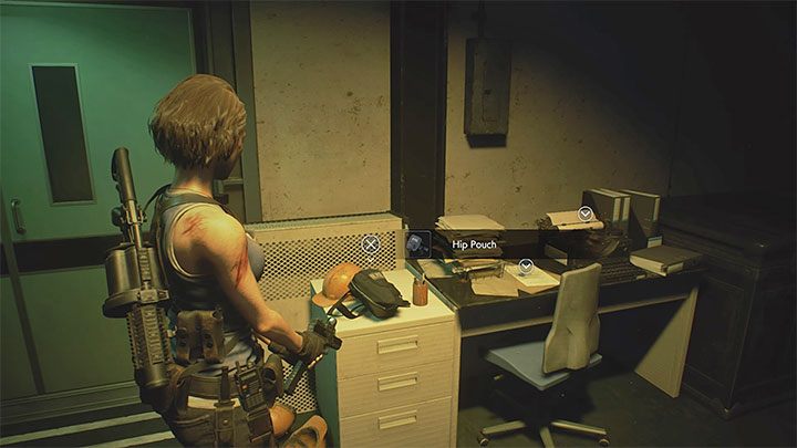 Die Tasche befindet sich im Büroraum in einem unterirdischen Bunker – Resident Evil 3: Underground Storage Geheimnisse, Sammlerstücke – Sammlerstücke und Geheimnisse – Resident Evil 3 Guide