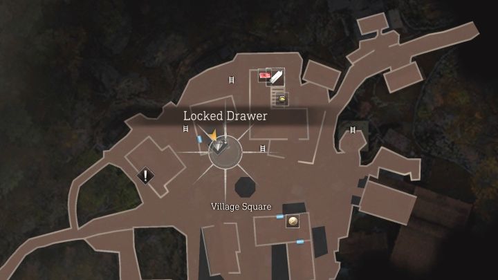 Interaktive Karte: Village Locked Drawer #1 – Village Square – Resident Evil 4 Remake: Karte der verschlossenen Schubladen – Village – Secrets – Resident Evil 4 Remake Guide