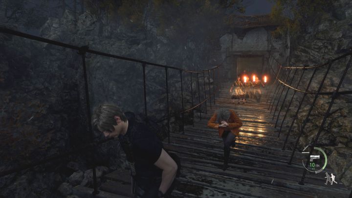 Dorfbewohner werden auf der Brücke erscheinen und das Haus angreifen. Dies ist die letzte Schlacht in Kapitel 5 – Resident Evil 4 Remake: Gibt es einen Punkt, an dem es kein Zurück mehr gibt?  – Kampagne – Resident Evil 4 Remake Guide