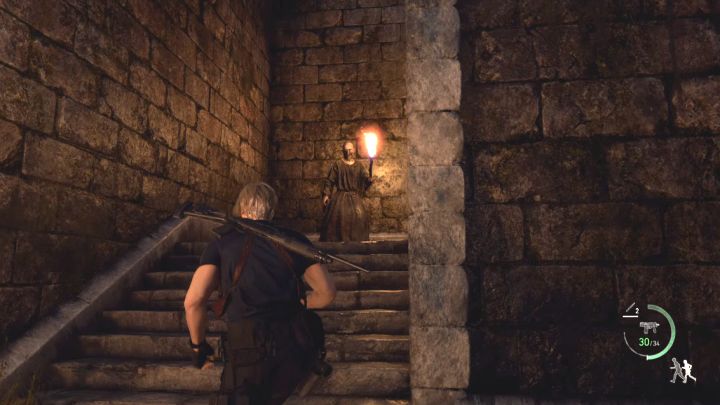 Geradeaus laufen und rechts abbiegen – Resident Evil 4 Remake: Wie zerstört man die Katapulte?  – Kampagne – Resident Evil 4 Remake Guide