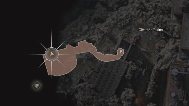 Schauen und untersuchen Sie den Grabstein im unteren Bereich der Cliffside Ruins – Resident Evil 4 Remake: Karte der Dateien – Insel – Geheimnisse – Resident Evil 4 Remake Guide