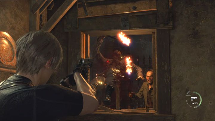 Wenn möglich, halten Sie die Dorfbewohner davon ab, durch kaputte Fensterläden zu gehen – Schusswaffen können sie nach hinten stoßen und es ihnen erschweren, hineinzukommen – Resident Evil 4 Remake: Wie verteidigt man das Haus mit Luis?  - Kampf – Resident Evil 4 Remake Guide