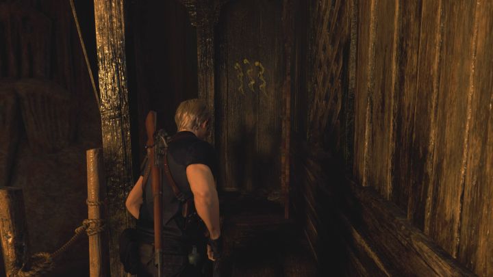 Symbol 1 – Resident Evil 4 Remake: Erwerb des Kirchenschlüssel-Rätsels (Kapitel 4).  - Rätsellösungen - Resident Evil 4 Remake Guide