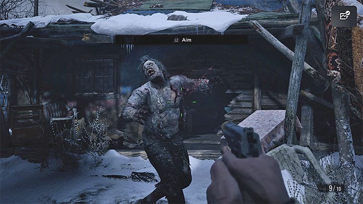 Exploring the side room of the hut will lead to a meeting with a villager - Resident Evil Village: The first battle in the village/Village Square - walkthrough - Village - 1st visit - Resident Evil Village Guide
